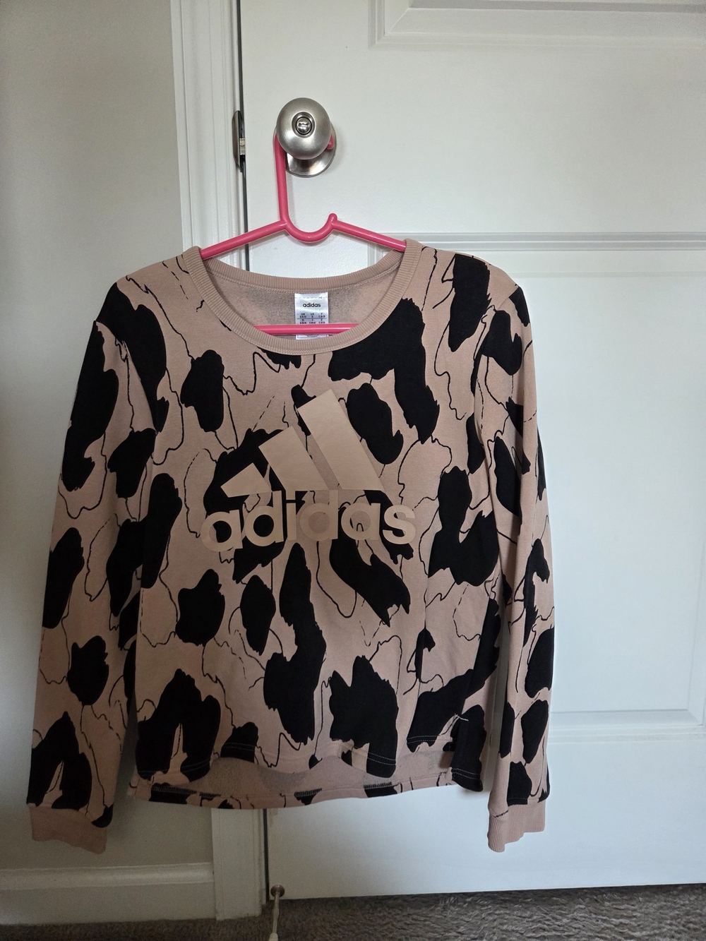 adidas Pink Tan & Black Floral Logo Sweatshirt